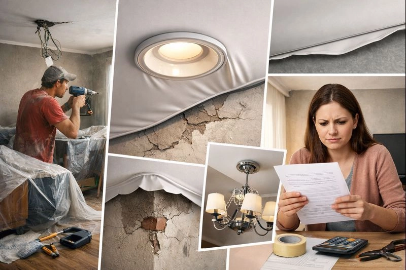 Почему «слишком дёшево» — риск: 7 признаков плохого монтажа натяжных потолков