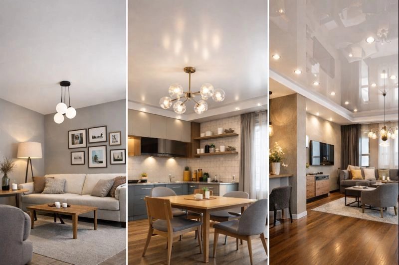 Матовый, сатиновый или глянцевый натяжной потолок: как выбрать фактуру