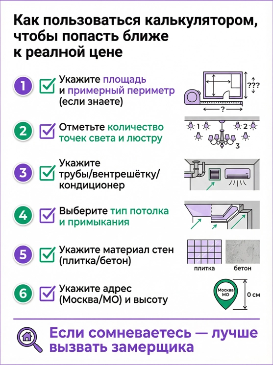 Как пользоваться калькулятором, чтобы попасть ближе к реальной цене