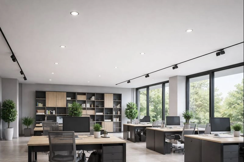 Матовые натяжные потолки с ровным рассеянным освещением и лаконичным интерьером