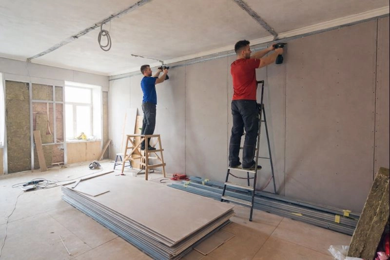 Монтаж профиля для натяжных потолков